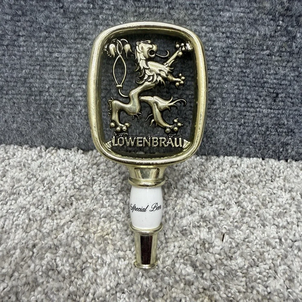 Vintage Lowenbrau filigree design beer tap handle man cave‎ bar